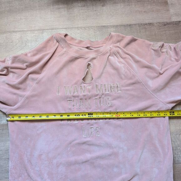 Disney Beauty and the Beast Belle Velour Pullover for Women L Pink Peach - Picture 4 of 7